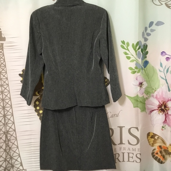 Vintage LA BELLE EUC WOMEN'S SIZE 7 JACKET & SKIRT BUSINESS CASUAL SET In GRAY - Picture 9 of 11